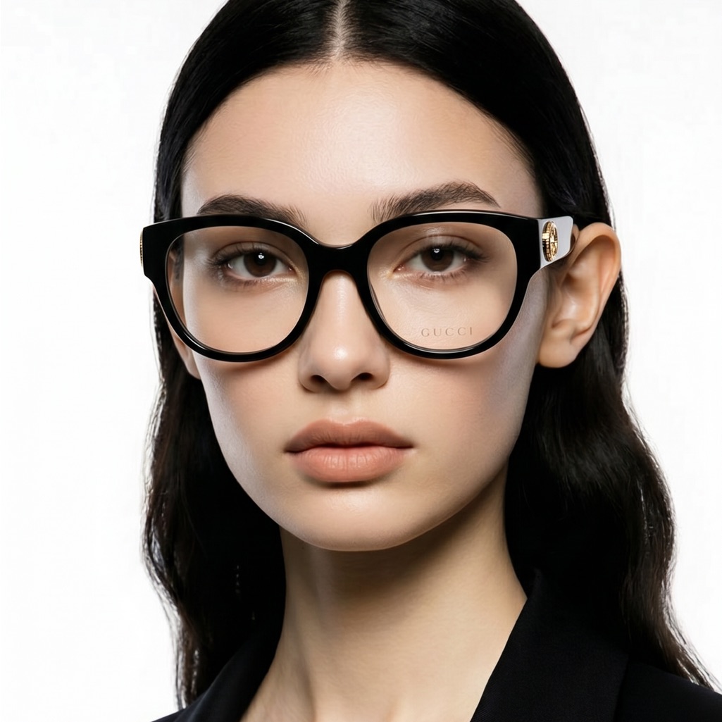 New Authentic Gucci Black Oversized Glasses Gg1411o 004